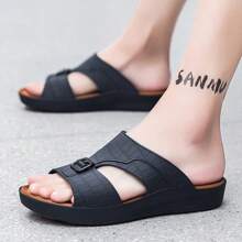 Herren Sommer Lässig Vintage einfarbige Slipper für den Outdoor Bereich, abriebfest, atmungsaktiv, rutschfest und schnell trocknend