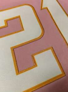 Customized Name And Number Women's Embroidered American Football Jersey Los Angeles Pink V-Neck Personalized Short Sleeved Shirt Party Game Training Competition Sports Top DIY S-XXL - Pink - View 5