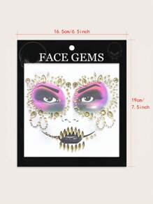 1 pieza de pegatina decorativa autoadhesiva de ABS para la cara, adecuada para fiestas dentro del festival - Ver 5