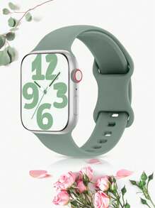 三合一包括腕带、表壳和保护膜 女式 男式 I 时尚运动 柔软、舒适、透气 单色纯色硅胶蝴蝶扣表带 带单颗水钻 双颗水钻 带钢化膜保护套 元旦礼物 多种颜色可选，搭配 Apple Watch Ultra 系列 9/8/7/6/5/SE/4/3/2/1 配件 替换表带 配件 DIY 套装 情人节 - Series 4/5/6/SE[40mm] - 查看 46