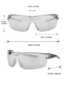 2pcs Men Street Style Personalized Mirrored Reflective Fashion Glasses For Rave Party Musical Festival Street Snap Beach Accessories - Multicolor - View 4