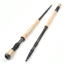 Design nou 2.1M 2.4M 2.7M 3.0M Undiță telescopică de pescuit cu muscă portabilă de carbon cu acțiune rapidă Păstrăv cu mușcă Tackle Stâlp Bunuri pentru pescuit