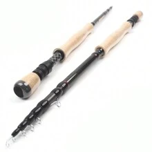 Design nou 2.1M 2.4M 2.7M 3.0M Undiță telescopică de pescuit cu muscă portabilă de carbon cu acțiune rapidă Păstrăv cu mușcă Tackle Stâlp Bunuri pentru pescuit