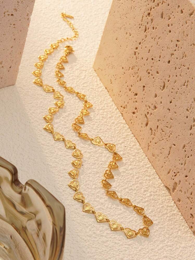 1pc Elegant Minimalist Stainless Steel Snowflake Pendant Necklace, Suitable For Women's Daily Wear Or Party Occasions, Also As A Mother's Day Gift - Yellow Gold - View 7