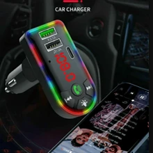 Coche Bluetooth 5.0 Reproductor MP3 Transmisor de FM Radio Cargador rápido de 3.1A Adaptador Varios - Negro - Ver 2