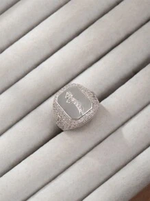 1 chiếc nhẫn hở mạ vàng 18K thời trang hip hop đính đá toàn bộ hình chữ cái tiếng Ả Rập dành cho nữ (chỉ có chữ cái tiếng Ả Rập) - Bạc - Xem 35