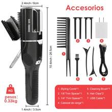 Máquina Cortador de Puntas Abiertas para Cabello Seco, dañado y Quebradizo, Máquina Cortadora de Puntas Abiertas sin Cable Máquina Cortadora de Puntas Abiertas para Cortar las Puntas Abiertas del Cabello barberia - Negro - Ver 2