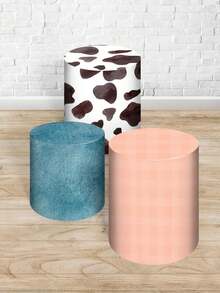 Kit 5 Decorative Covers Round Panel + Trio Cylinder Covers + Sublimated Rectangular Panel Cover Party And Birthday Decoration Theme Farmer Peasant Girl Field Flowers - 套件5件4598 - 查看 4