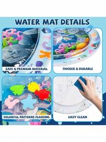 1pc Inflatable Slapping Pad, Baby Water Mat, Suitable For 3-24 Months Infants, Strengthens Baby Muscles, Portable Pink Baby Toy (Random Floating Ocean Creature Toy - Recommend Supervised Use)Baby Play Mat,Baby Toys Newborn,2 Year Old Toys,Play Mat For Kids,Baby Crawling Mat,Toys,Baby Toys,Baby Play Mat,Play Mat,Baby Toys,Baby Play Mat,Baby Toy,Baby Girl Toy,Toys,Pink