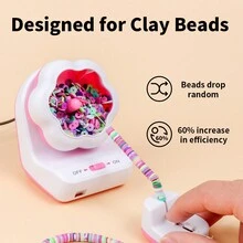 1box 3mm Rice Bead Polymer Clay Beads With Spinner Kit - Electric Bead Rotator For Jewelry Making, Featuring 24 Colorful Clay Beads And Jewelry - Packed In A Gift Box For Waistband, Bracelet, Or Necklace Crafting - Polymer Clay - View 3