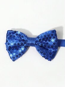 1 pezzo Papillon casual da uomo di colore solido nero/blu/rosso/giallo/argento glitterato a doppio strato, adatto per feste, banchetti, vacanze, regali, esibizioni sul palco, San Valentino