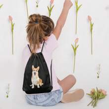 1pc Customized Personalized Drawstring Backpack, Custom Photo Exclusive Travel Bag, Lightweight Cinch Backpack Suitable For Sports, Daily Use, Gym, Swimming, Fitness, After-School Club