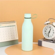 Vaso aislado de acero inoxidable de doble pared de 500 ml/17 oz con asa, acabado de goma mate, taza de boca pequeña de unicolor y creativo, adecuado para deportes al aire libre, yoga, oficina, restaurante, escuela, regalo de cumpleaños, regalo de pareja, Día de la Madre, regalo festivo