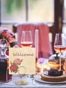 10 件 - 桌牌架、优质迷你桌号架、卡片架、金属丝照片架、装饰品、婚宴、派对、生日、桌面中心装饰、周年纪念派对（金色）