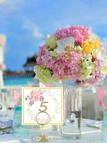 10 件 - 桌牌架、优质迷你桌号架、卡片架、金属丝照片架、装饰品、婚宴、派对、生日、桌面中心装饰、周年纪念派对（金色）