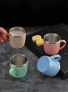 1/2 件不锈钢双层隔热手柄牛奶咖啡早餐杯 - 彩色 - 查看 2