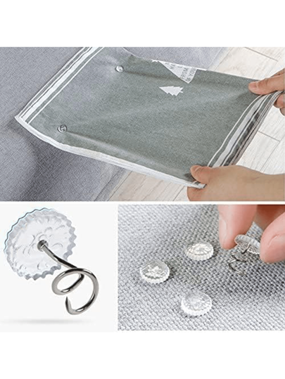 100 piezas Tachuelas para tapizado, alfileres para revestimiento de techos con cabezas transparentes, alfileres retorcidos para fundas y volantes de cama