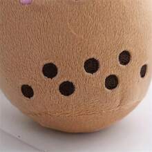 1pc/6pcs Cute Plush Fruit, Bubble Tea Cups Keychain, Plush Animal Toys With Keychain, Backpack, Wallet Decor, Gifts For Friends - Multicolor - View 9