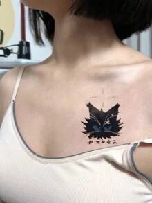 1 件防水彩色临时纹身贴纸，PVC 卡通猫图案，适合男女，手部和腿部日常使用 - 彩色 - 查看 8