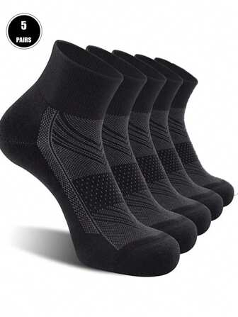 5 par herrfotledsstrumpor i plusstorlek, enkla, avslappnade sportstrumpor, för gym, höst