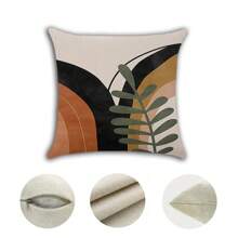 4 piezas Fundas de cojín con diseño geométrico de hojas y puesta de sol estilo escandinavo, fundas de cojín decorativas para sala de estar, dormitorio, sofá, sillas (40cm*40cm, 45cm*45cm, 50cm*50cm)