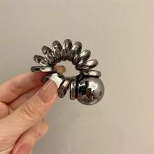 1 buc cravată de păr spiralată cu perle de înaltă calitate în stil coreean, cravată de păr elastică în formă de stea cu stras, accesoriu de păr pentru coadă de cal, frânghie de păr