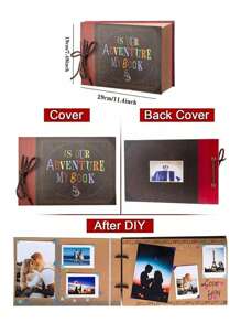 Adventure Book, Scrapbook Photo Album, Adventure Book 30 Pages. - Coffee Brown - View 2