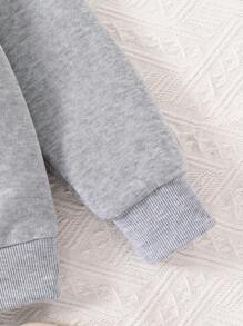 儿童/男童休闲电子游戏图案印花长袖圆领卫衣 - 灰色 - 查看 4