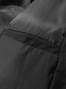 Padded Coat Men's Thick Warm Outerwear Autumn Winter Stand Collar Parka Warm Padded Jacket - Black - View 4