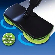 Electric Rechargeable Cordless Floor Cleaner Scrubber Sweeper Polisher Mop UK - Black - View 6