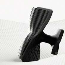 1 pieza Cepillo de silicona para limpieza de poros, peine de masaje para barba, cepillo de baño exfoliante, cepillo de limpieza facial manual - Negro - Ver 6