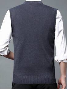 Men's Autumn/Winter Diamond Pattern Knitted Vest Sweater