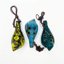 全新 6 孔鸟陶瓷陶笛，卡通风格陶笛，圣诞节和 - 彩色 - 查看 5