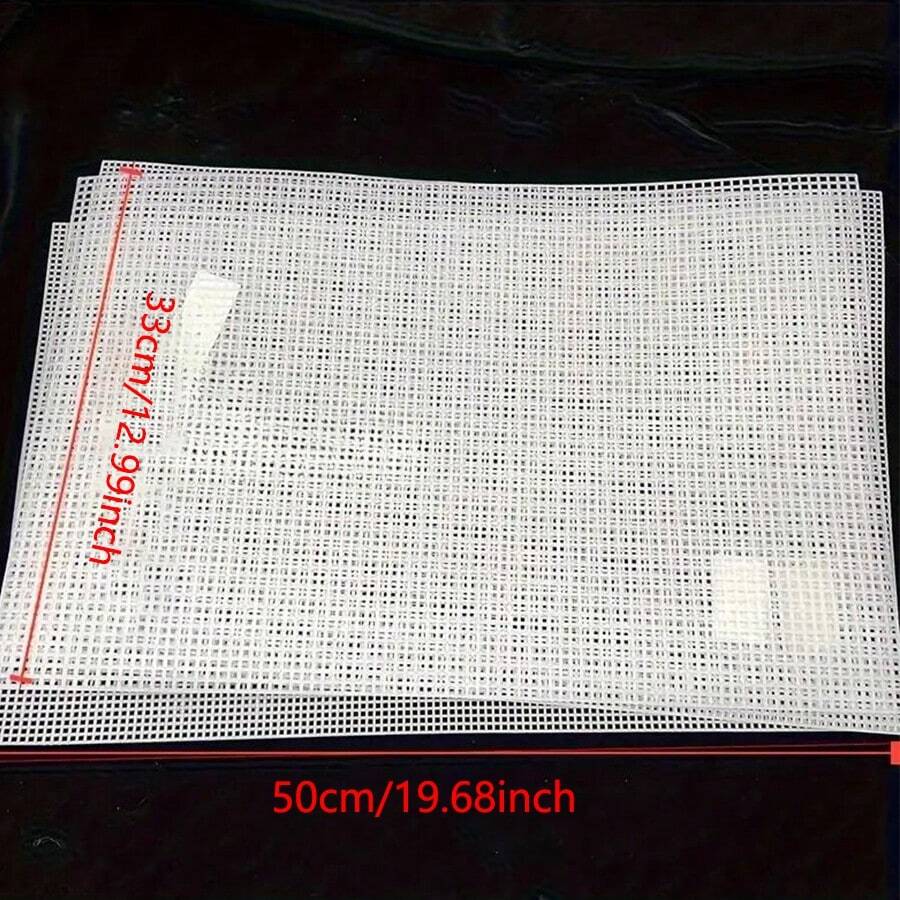 2pcs Square Plastic Grid Sheets, DIY Tote Bags Net Bottoms, Tissue Box Shaping, Handcraft Supplies, Circles - White Large Hole Grid - View 1