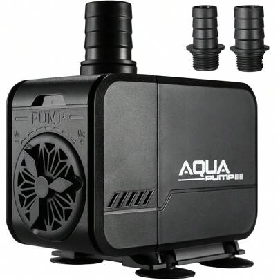 45W Aquarium Pump, Adjustable Flow Water Pump Pond Pump, 3000L/H Submersible Water Pump With Filter And 3 Nozzles 19mm / 22mm / 25mm, Max Delivery Head 3 M, For Pond Fountains, Aquarium, Rock Garden