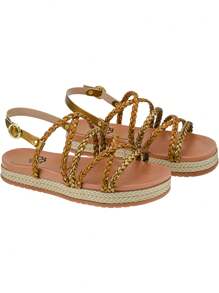 Rosavivi Women's Papete Birken Flatform Comfort Sandal With Braid And Buckle 1578 - 駝色 - 查看 4