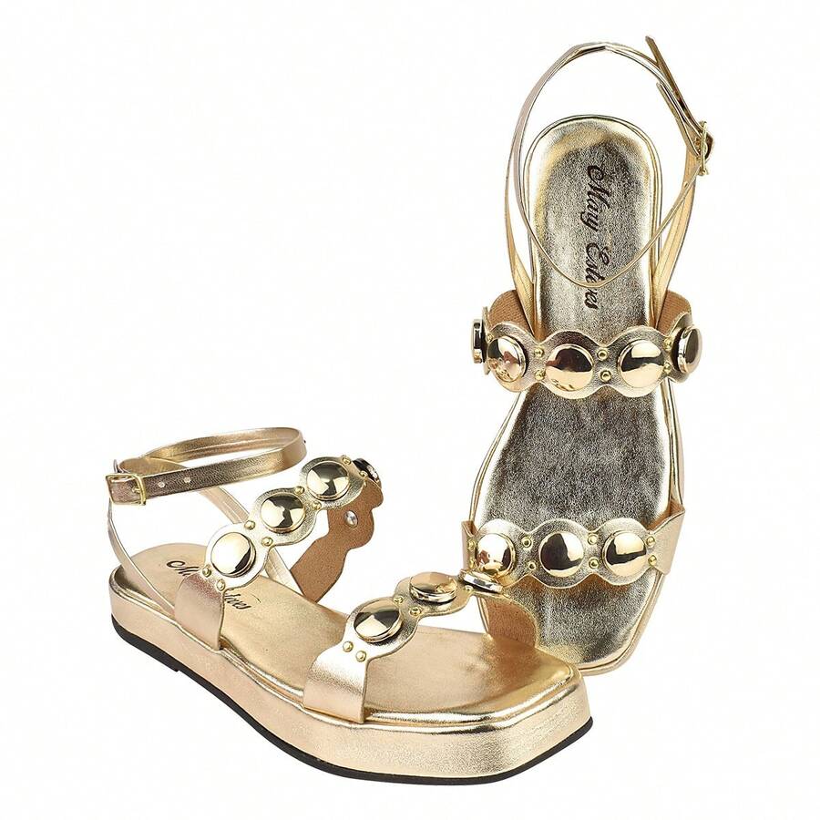 Women's Papete Flat Comfortable Platform Sandal - Vàng - Xem 1