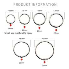 20pcs High Quality Metal Booking Word Card Album Loose-Leaf Ring Stationery Booking Opening With Pin Ring Work, Metal Book Rings Loose Leaf Binder Rings Card Opening Binder Rings File Folder Clasps Back To School