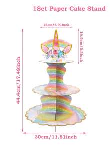 1Pc 3 Tầng Rainbow Unicorn Cupcake Cake Stand, Đồ dùng tiệc tiết lộ giới tính, Đồ trang trí tiệc theo chủ đề kỳ lân, Đế đựng bánh cupcake bằng bìa cứng, Tháp bánh cupcake cho đồ dùng tiệc, Đồ trang trí bánh DIY sáng tạo, Giáng sinh - Nhiều màu - Xem 6