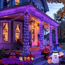 KBO JMEXSUSS 600 LED Orange Lights For Halloween Decor, Orange String Lights Outdoor Waterproof, Plug In Halloween String Christmas Light For Indoor Room Party Tree Yard Fall Decorations - Purple - View 5