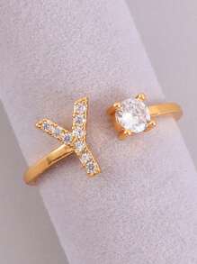 Anillos con letras ajustables para mujeres y adolescentes, anillo abierto minimalista con inicial para mujeres y hombres, anillo de letra en inglés personalizado 26, anillo de dedo delicado de acero inoxidable, regalo de pareja y amigo, accesorios de joyería de moda