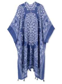Beautiful Nomad Women's Bohemian Floral Printed Kimono Cover Up, For Summer Beach Vacation