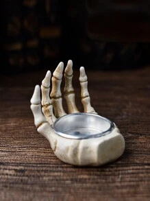 Halloween Skeleton Candlestick, Halloween Horror Decoration, Fun Personalized, Suitable For Creating Horror Atmosphere, Bars, Halloween Makeup Parties, Home Decoration, Etc(Don't Listen, Don't Say, Don't Look. It's A Three Pieces Set), Christmas