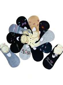 Women's Pilates YOGA Anti-Slip Sock Shoe Kit Printed/Smooth 35-41 - 彩色 - 查看 2