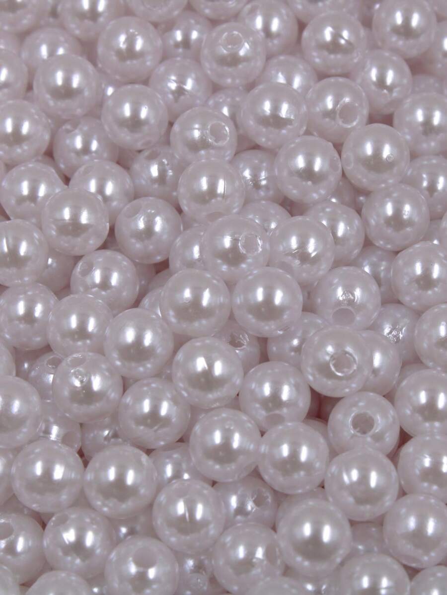 500 Pearls Traditional Abs 6mm Beads Crafts And Jewelry - trắng - Xem 1