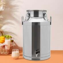 CNCEST Stainless Steel Milk Can 60L, Wine Pail 15.85 Gallon Milk Bucket, With Sealed Lid, Faucet, Handle, Metal Water Beverage Drink Dispenser Container - 銀色 - 查看 3