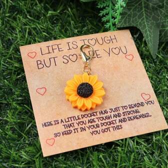 1/2 st solrosnyckelring med hjärtformat skal, brunt papper, present till familj och vänner, lämplig för Thanksgiving och födelsedag alla hjärtans dag alla hjärtans dag biltillbehör väskberlock ryggsäck för skolan bokstav söt goth y2k väsknyckelband med ID-hållare biltillbehör väskberlocker