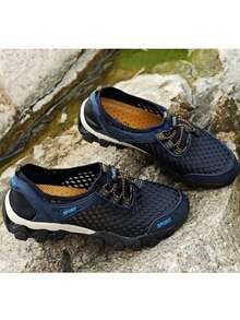 Men's Summer Mesh Breathable Hiking Shoes Sneakers Outdoor Travel Walking Shoes Lightweight Portable Wading Shoes - 藍色 - 查看 10
