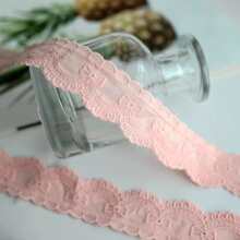 2 yardas x 3 cm de ancho Encaje bordado con mariposas de doble cara, artesanía, costura DIY decoración para ropa, cortinas - Multicolor - Ver 3