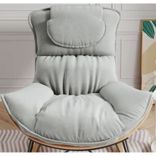 Leisure Sofa Single Rocking Chair, Light Luxury Sofa Chair, Balcony Leisure Area Single Chair, Comfortable And Breathable,Detachable And Washable Seat Cushion (Color: Beige) - 淺綠+絨 - 查看 7